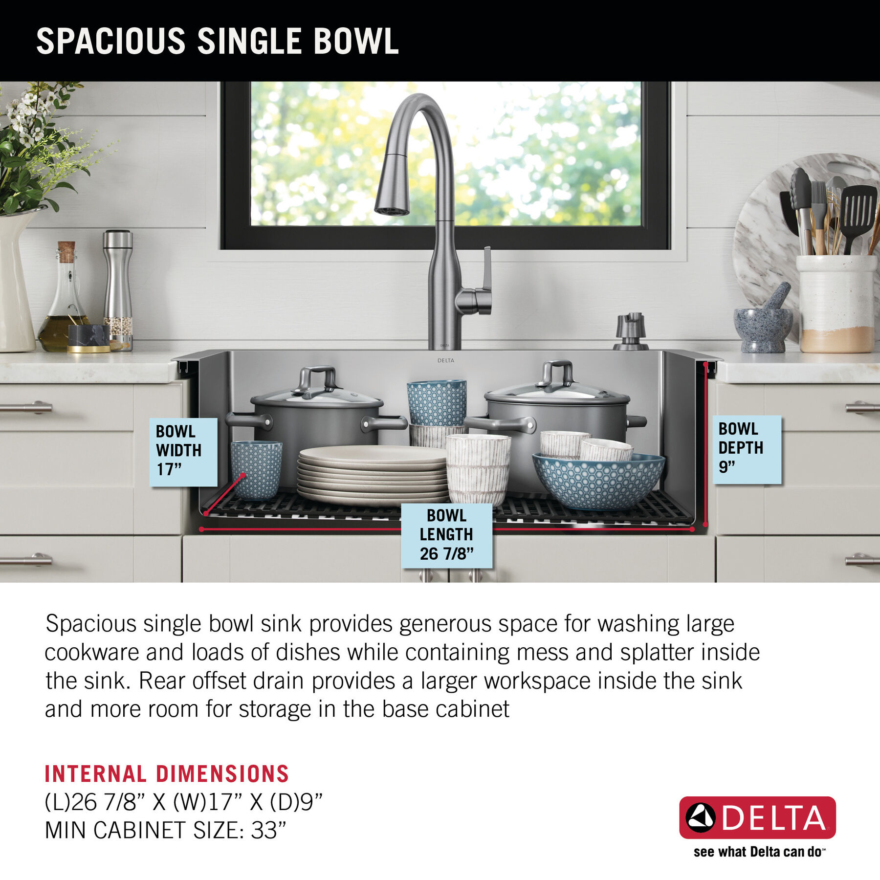30” Drop-In Undermount Stainless Steel Single Bowl Kitchen Sink with Accessories, image 14